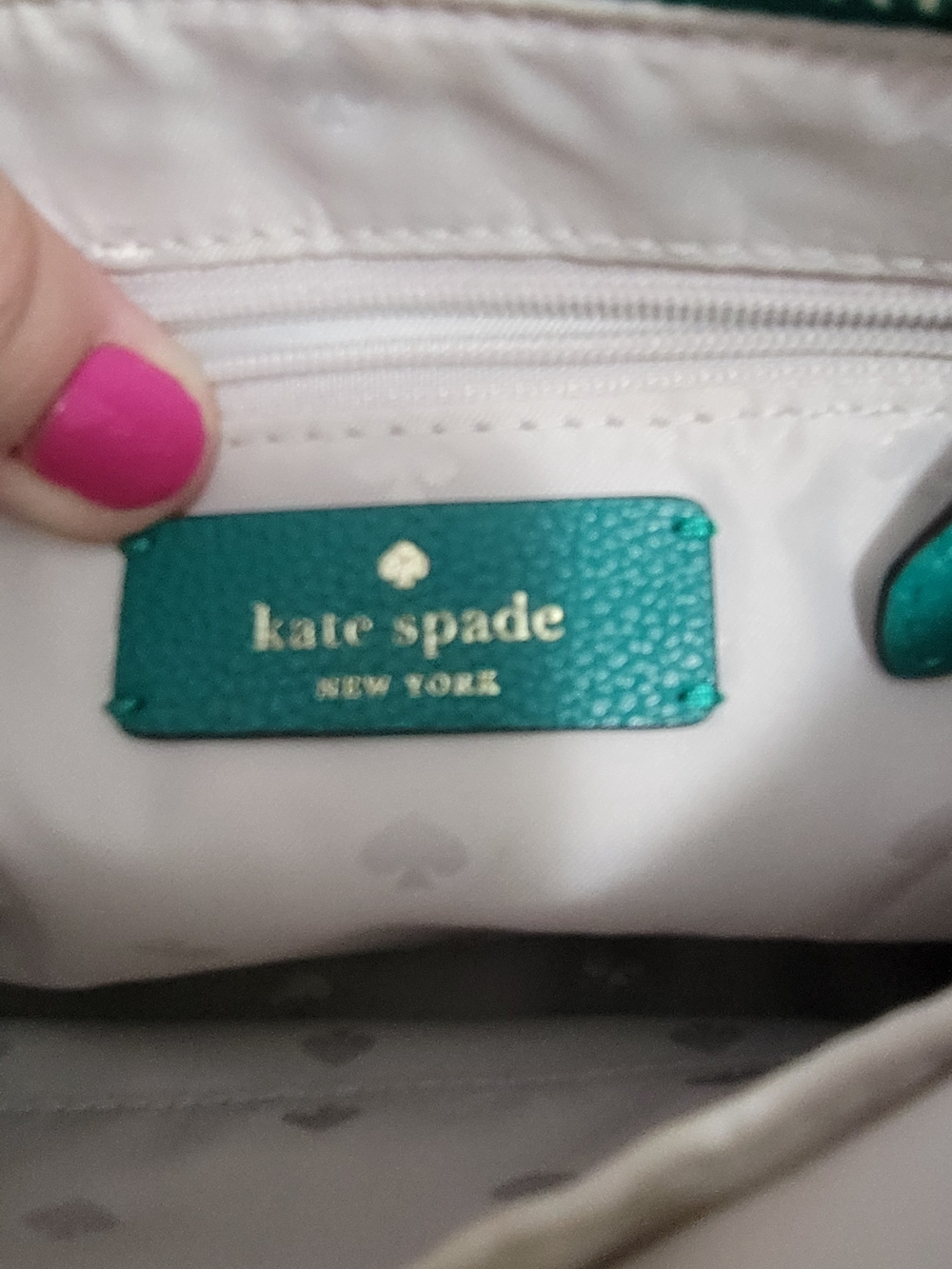 Kate Spade Teal Pebbled Leather Crossbody with Striped Strap - Picture 6 of 10